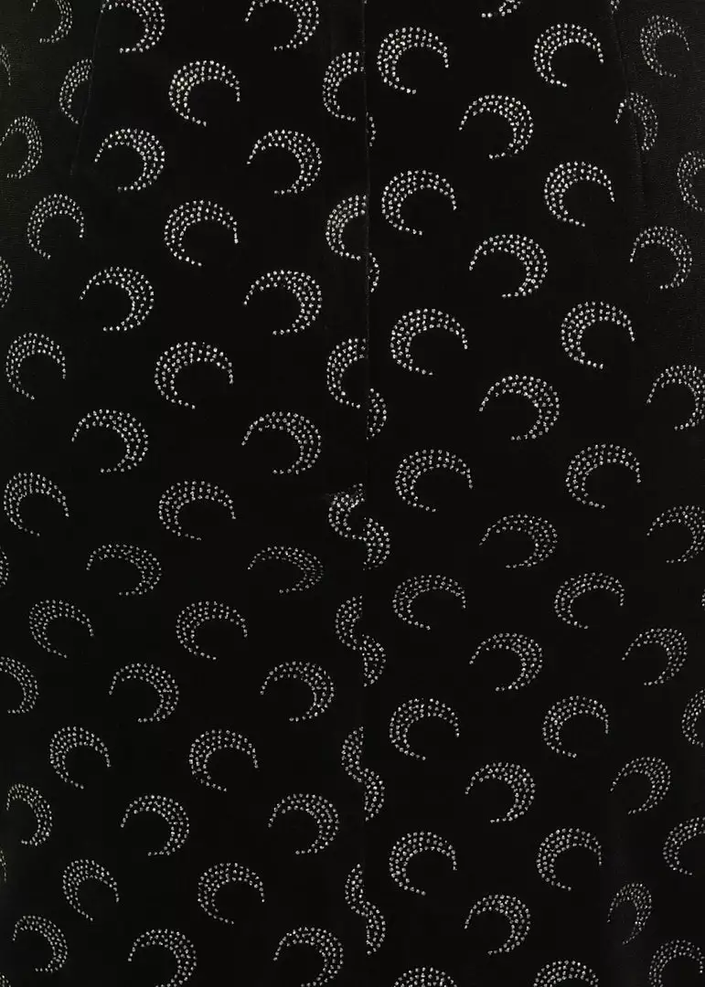 Collectif Polly Glitter Moon Velvet 50's Pencil Skirt Black 7 Collectif Polly Glitter Moon Velvet 50's Pencil Skirt Black