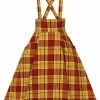New In Collectif Alexa Autumn Leaves Check 50's Swing Skirt Orange 2 New In Collectif Alexa Autumn Leaves Check 50's Swing Skirt Orange