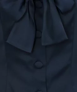 New In Collectif Andra 40's Blouse Navy Blue 9 New In Collectif Andra 40's Blouse Navy Blue