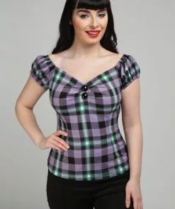 New In Collectif Dolores Hocus Pocus 50's Top Lilac