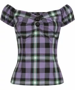 New In Collectif Dolores Hocus Pocus 50's Top Lilac
