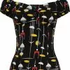 New In Collectif Dolores Atomic 50's Top Black 1 New In Collectif Dolores Atomic 50's Top Black