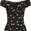 Collectif Dolores Swallows & Cherries 50's Top In Multi