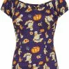 New In Collectif Lorena Pumpkin Pinup 50's Top Multicolour 1 New In Collectif Lorena Pumpkin Pinup 50's Top Multicolour