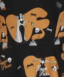 Collectif Carletta Hocus Pocus 50's Peplum Top Black New In