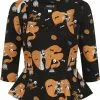 Collectif Carletta Hocus Pocus 50's Peplum Top Black New In 1 Collectif Carletta Hocus Pocus 50's Peplum Top Black New In
