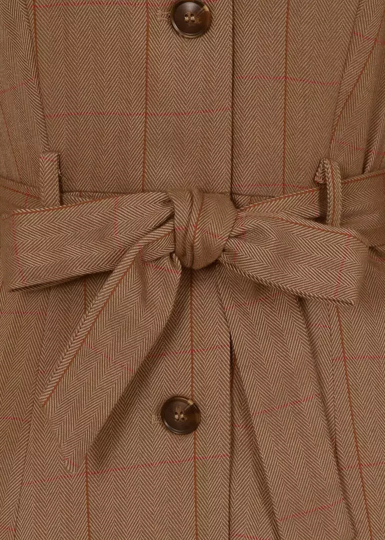 Collectif Nala Herringbone 40's Coat Brown New In 6 Collectif Nala Herringbone 40's Coat Brown New In