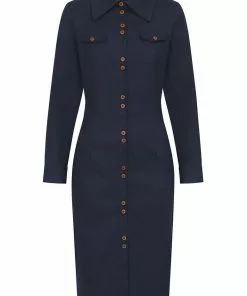 New In Collectif Hailey 60's Pencil Dress Navy