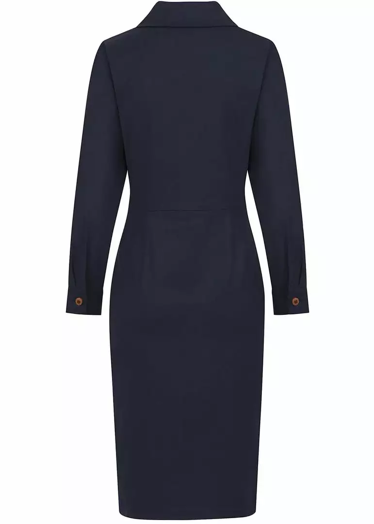 New In Collectif Hailey 60's Pencil Dress Navy 4 New In Collectif Hailey 60's Pencil Dress Navy