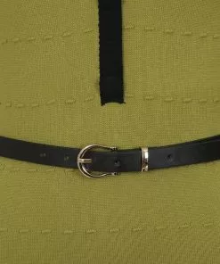 Collectif Lorelei Knitted 60's Pencil Dress Green New In