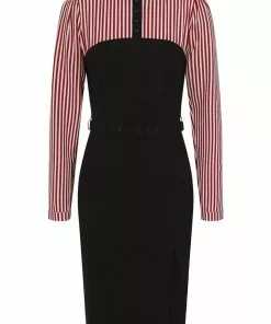 New In Collectif Zelda Striped 60's Pencil Black White Red