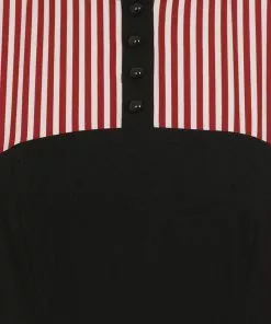 New In Collectif Zelda Striped 60's Pencil Black White Red