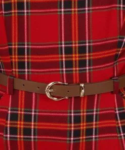 New In Collectif Adeline Berry Check 50's Pencil Dress Red 10 New In Collectif Adeline Berry Check 50's Pencil Dress Red