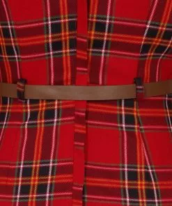 New In Collectif Adeline Berry Check 50's Pencil Dress Red 11 New In Collectif Adeline Berry Check 50's Pencil Dress Red