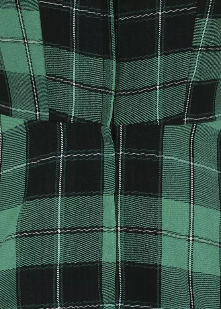 Collectif Mac Foliage Check 40's Swing Dress Multi New In 7 Collectif Mac Foliage Check 40's Swing Dress Multi New In