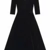 Collectif Lacey Velvet 50's Swing Dress Black New In 2 Collectif Lacey Velvet 50's Swing Dress Black New In