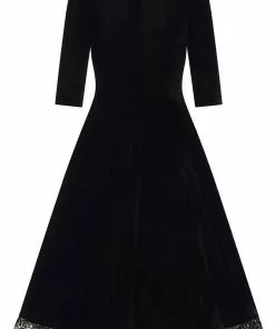 Collectif Lacey Velvet 50's Swing Dress Black New In 8 Collectif Lacey Velvet 50's Swing Dress Black New In