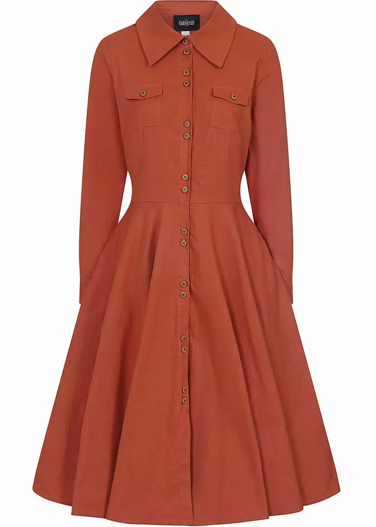 Collectif Hailey 60's Dress Orange 3 Collectif Hailey 60's Dress Orange