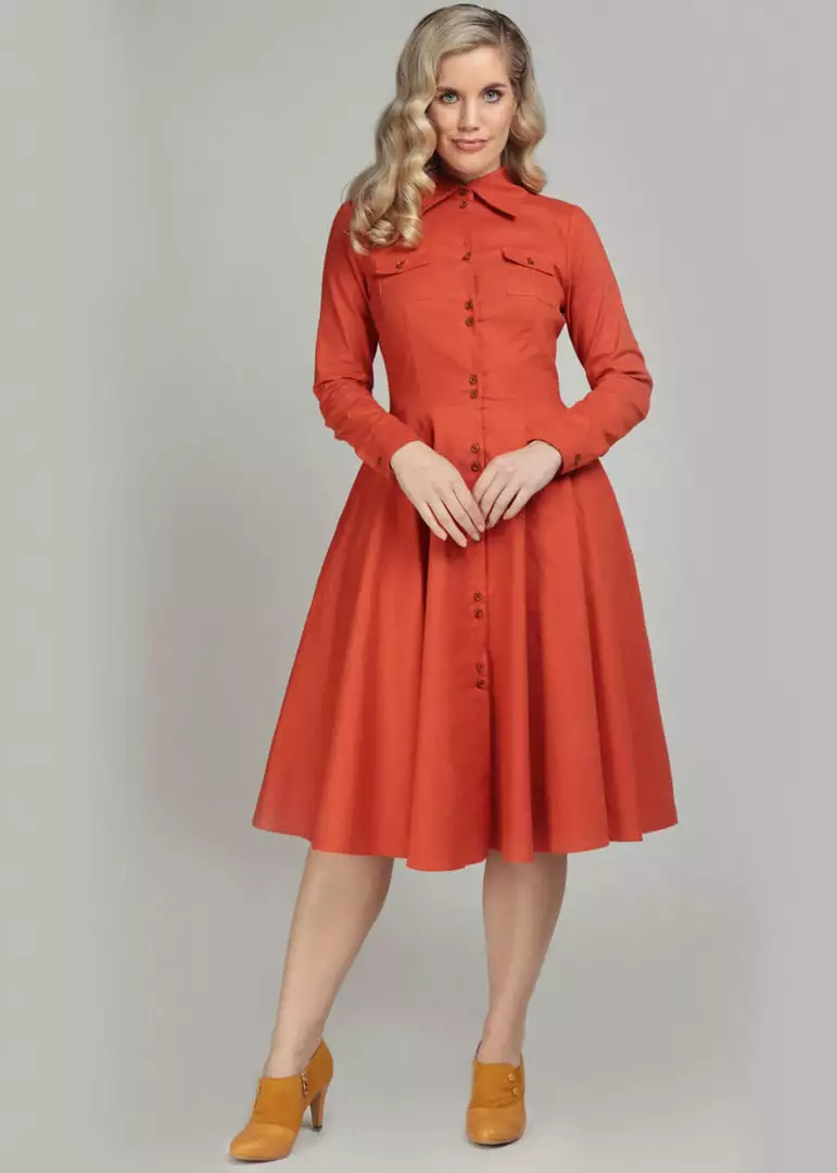 Collectif Hailey 60's Dress Orange 4 Collectif Hailey 60's Dress Orange