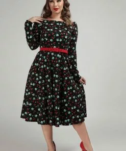 Collectif Meg Swallows & Cherries 50's Swing Dress Multi