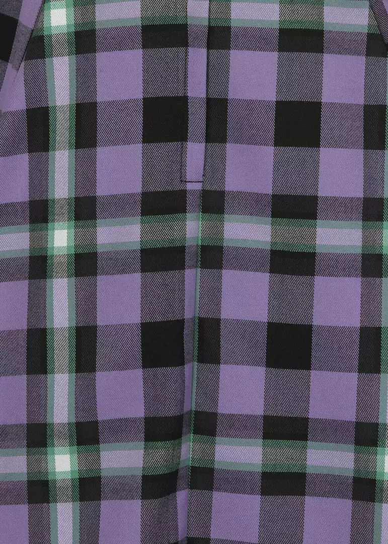 New In Collectif Dolores Hocus Pocus Check 50's Swing Dress Lilac 7 New In Collectif Dolores Hocus Pocus Check 50's Swing Dress Lilac