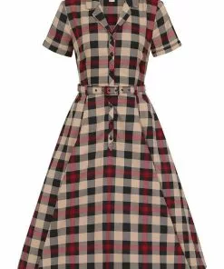 New In Collectif Caterina McKenzie Check 50's Swing Dress Multi