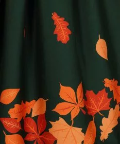 Collectif Amber Lea Leaves 50's Swing Dress Green New In 8 Collectif Amber Lea Leaves 50's Swing Dress Green New In