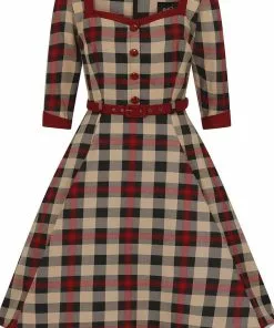 Collectif Linette McKenzie Check 40's Swing Dress Multi