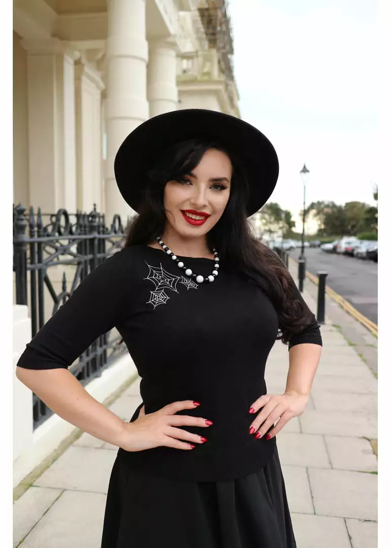 New In Collectif Vana Spider 40's Jumper Black 5 New In Collectif Vana Spider 40's Jumper Black