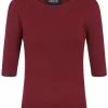 Collectif Chrissie Knitted 50's Top Burgundy Red New In