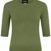 Collectif Chrissie Knitted 50's Top Moss Green New In 1 Collectif Chrissie Knitted 50's Top Moss Green New In