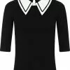 New In Collectif Giorgina 40's Jumper Black White 1 New In Collectif Giorgina 40's Jumper Black White