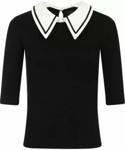 New In Collectif Giorgina 40's Jumper Black White