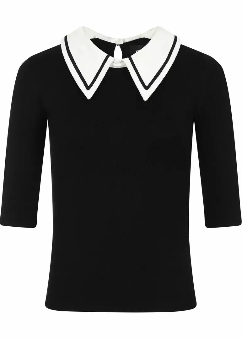 New In Collectif Giorgina 40's Jumper Black White 3 New In Collectif Giorgina 40's Jumper Black White