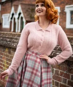 Collectif Cara 50's Cardigan Pink New In