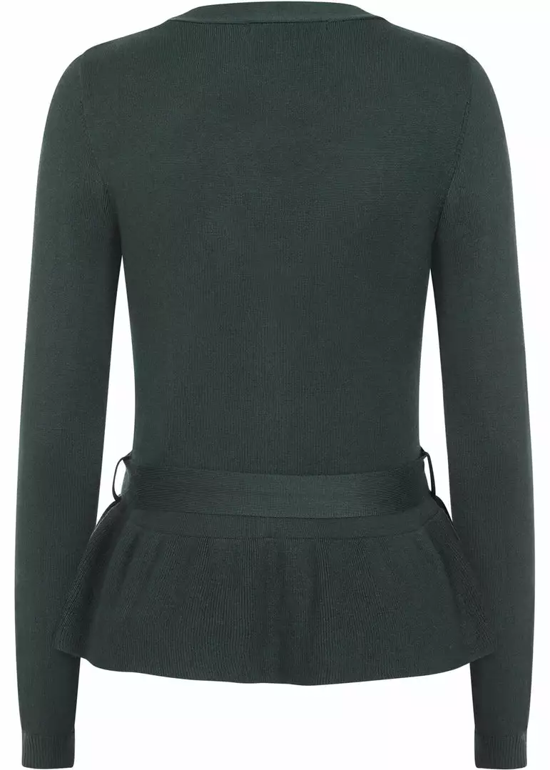 New In Collectif Flo Peplum 40's Cardigan Green 6 New In Collectif Flo Peplum 40's Cardigan Green