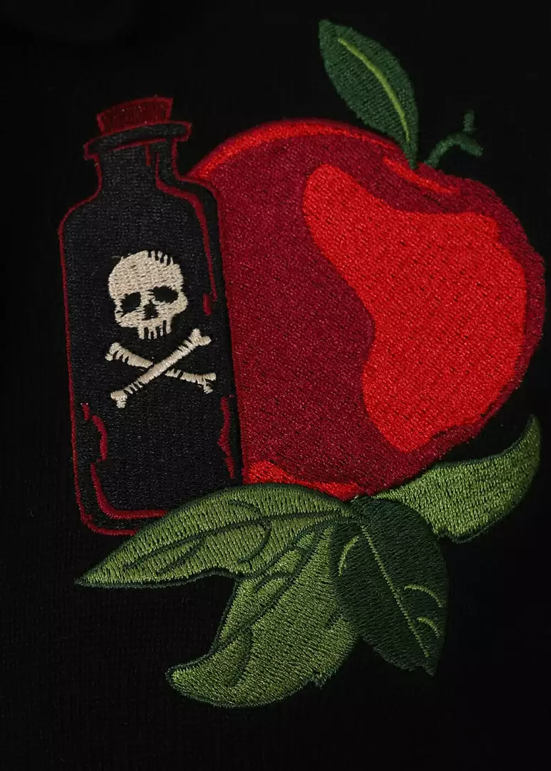 Collectif Charlene Deathly Apples 50's Cardigan Black New In 4 Collectif Charlene Deathly Apples 50's Cardigan Black New In