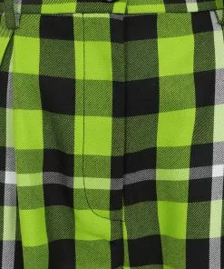 New In Collectif Rada Frogs Breath Check 60's Trousers Green