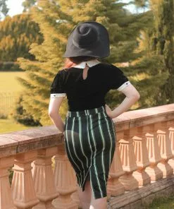 Collectif Polly Witch Stripes 50's Pencil Skirt Black New In 10 Collectif Polly Witch Stripes 50's Pencil Skirt Black New In