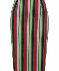 Collectif Polly Mountain Stripe 50's Pencil Skirt Multi