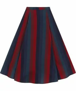 Collectif Clara Jewel Stripe 50's Swing Skirt Multi New In