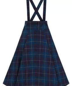 Collectif Alexa Mermaid Check 40's Swing Skirt Teal New In 11 Collectif Alexa Mermaid Check 40's Swing Skirt Teal New In