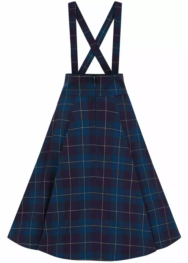 Collectif Alexa Mermaid Check 40's Swing Skirt Teal New In 5 Collectif Alexa Mermaid Check 40's Swing Skirt Teal New In