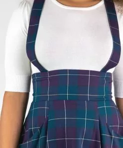 Collectif Alexa Mermaid Check 40's Swing Skirt Teal New In 15 Collectif Alexa Mermaid Check 40's Swing Skirt Teal New In