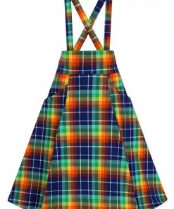 Collectif Alexa Rainbow Check 50's Swing Skirt Multi New In