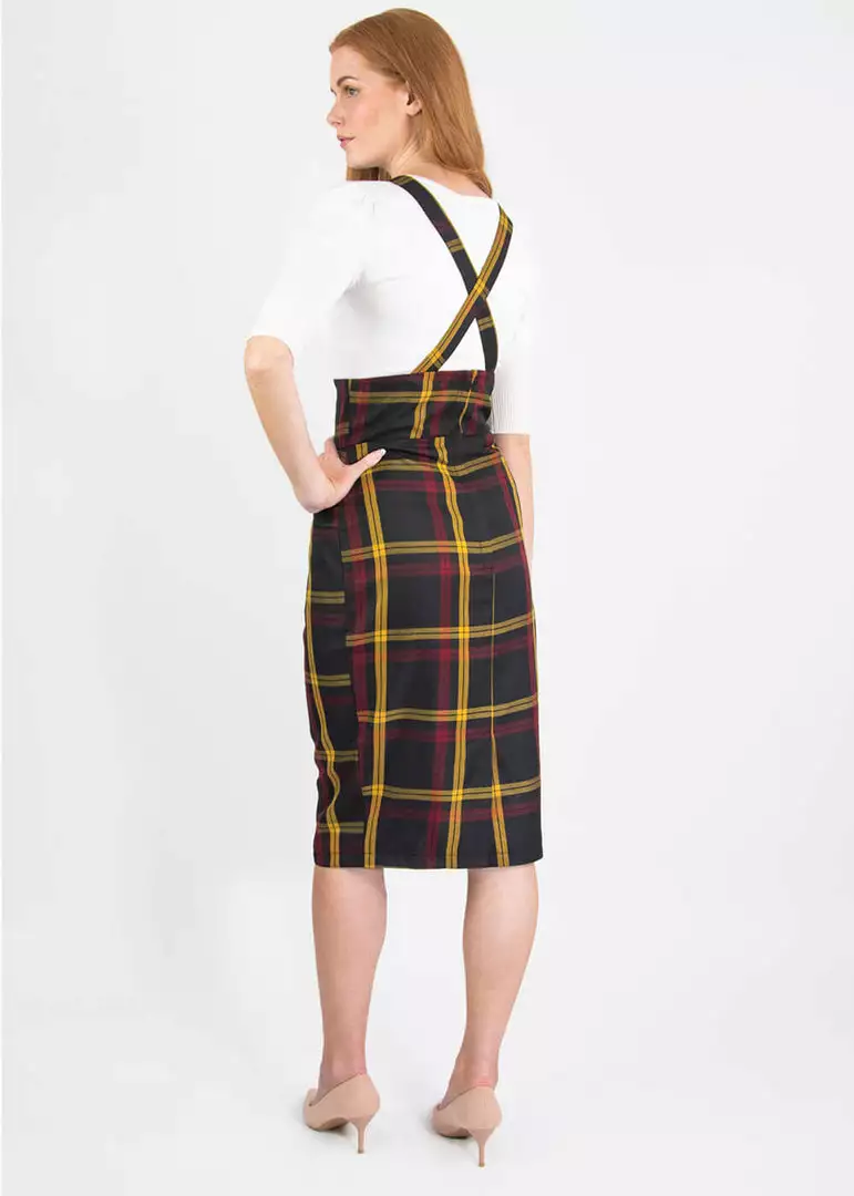 New In Collectif Alexa Giles Check 40's Pencil Skirt Multi 5 New In Collectif Alexa Giles Check 40's Pencil Skirt Multi