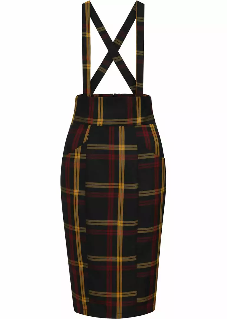 New In Collectif Alexa Giles Check 40's Pencil Skirt Multi 3 New In Collectif Alexa Giles Check 40's Pencil Skirt Multi