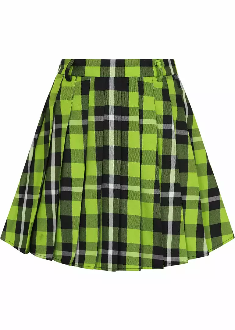 New In Collectif Daria Frogs Breath 60's Mini Skirt Green 3 New In Collectif Daria Frogs Breath 60's Mini Skirt Green