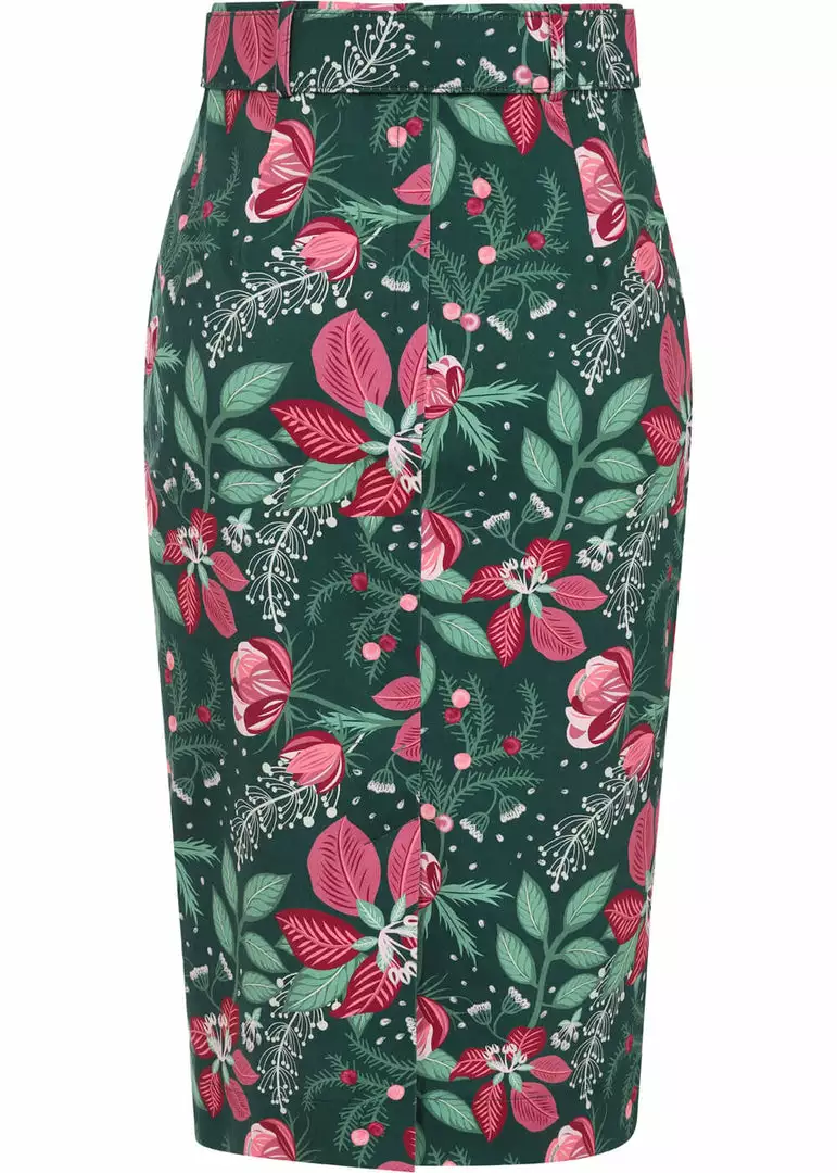 New In Collectif Juanita Escapist Floral 50's Pencil Skirt Multi 7 New In Collectif Juanita Escapist Floral 50's Pencil Skirt Multi