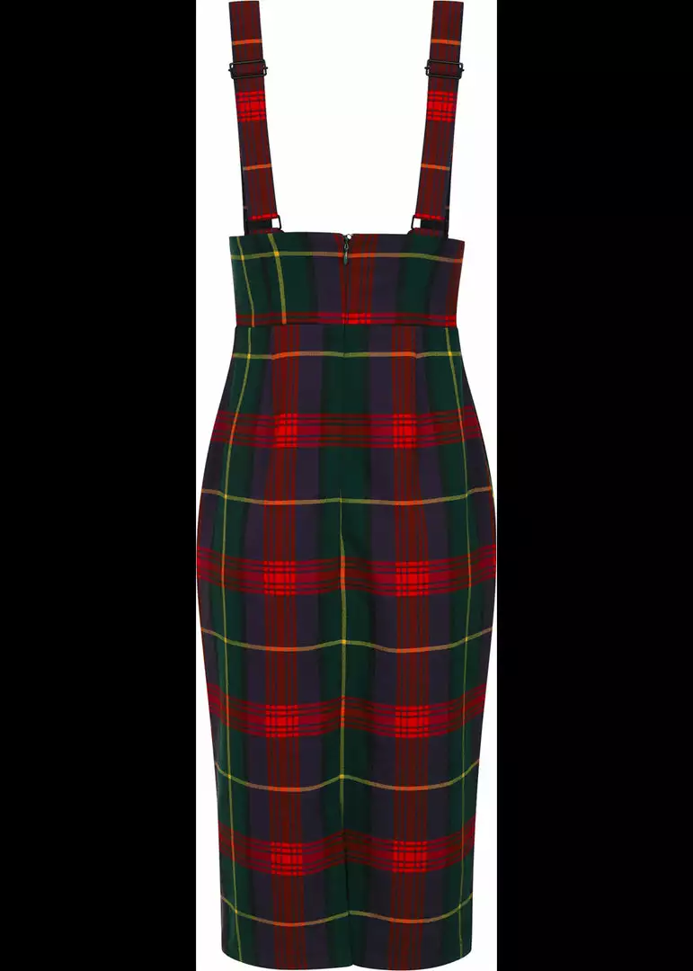 Collectif Karen Etude Check 40's Pencil Skirt Multi New In 5 Collectif Karen Etude Check 40's Pencil Skirt Multi New In